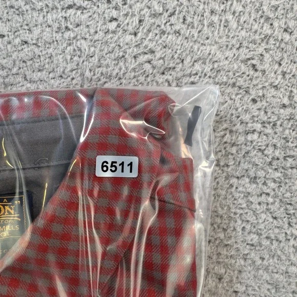 Pendleton Womens‎ Portland Collection Plaid Wool Shirt Size S Red Grey Button Up - Picture 7 of 7